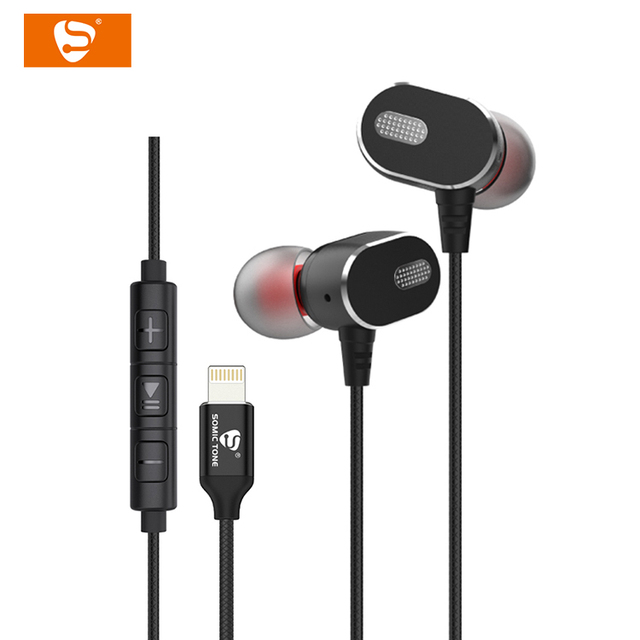 SOMIC TONE I7 In-ear Earphone Wired Music Earphones Gaming Headphones Black With Volume Control Mic for iPhone 11/12/13/14