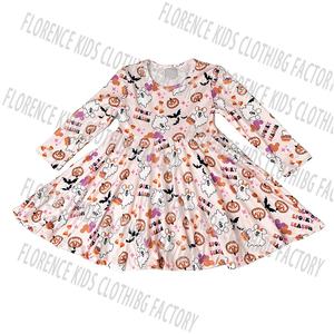 DH OEM vestido de las ninas acción de gracias al por mayor calabaza niños encaje Falda larga bebé niñas vestidos 6-12 meses - Product Image 5