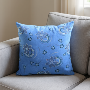 Cuscino in Antelina Jacquard Scamosciato Blu Mare 45*45, Cuscino Decorativo Stampato - Product Image 1