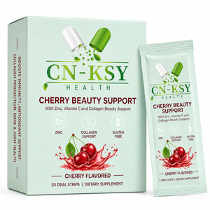 Bandes buccales de soutien beauté à la cerise OEM ODM sous marque privée pour le soutien antioxydant de la vitamine C et l'immunité, bandes buccales à dissolution orale à la cerise - Product Image 1