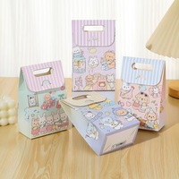 Boîte à bonbons portable, sacs d'emballage cadeau de grande valeur pour la Journée des enfants, style dessin animé mignon, effet éclaboussures d'encre, lamination, bougie