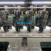 Machine à broder plate informatisée ZHIYU à usage commercial, 18 têtes, 9 aiguilles, avec 4 dispositifs à perles et double sequins