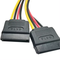 Serial SATA 15 pines macho a 2 SATA hembra Y Splitter Cable de alimentación HDD 15 pines Sata Cable