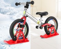 Planche à roulettes universelle pour vélo d'équilibre pour enfants de 12 pouces, résistante aux basses températures, attache de luge pour enfants, accessoires de vélo d'hiver