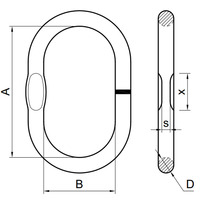 Maillon maître de type européen A343 à surface plane - Composant de levage haute résistance pour élingue à chaîne