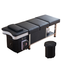 Réservoir de stockage d'eau de lit de lavage de spa de cheveux d'équipement de salon pliable réglable pour l'hôtel en cuir synthétique de PU de shampooing de massage thaï