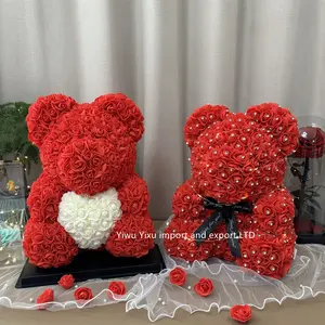 2024 Luxe Handgemaakte Cadeau Valentijnsdag Cadeaus Moederdag Geschenken Roos Teddybeer 25Cm 40Cm 70Cm Rozenbeer