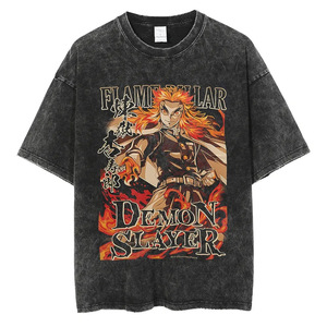 T-shirt Unisex Stile <span class=keywords><strong>Anime</strong></span> Giapponese Ghost <span class=keywords><strong>Slayer</strong></span>, Stampa Retrò Americana, Vestibilità Larga, Moda Casual, Manica Corta - Product Image 4