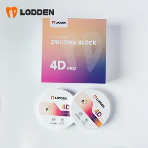 Lodden 18mm blok zirkonia gigi multilapis, gigi multilapis, cakram zirkonia 4D Pro, blok zirkonia multilapis