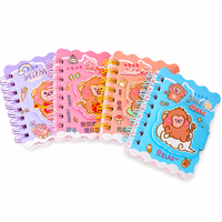 Carnet spirale A7, 80 feuilles, 80 g/m², bords ondulés, 4 motifs mignons de singes, mini format de poche, papeterie étudiante, vente en gros
