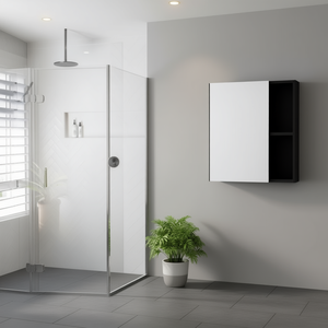 Armoire à pharmacie murale Andes à une porte avec miroir, 5 étagères, rangement de salle de bain au design contemporain - Product Image 2