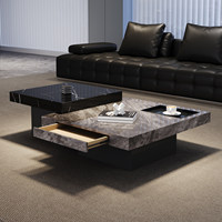 Ensemble de tables basses en pierre de luxe minimaliste italien, design simple et créatif, pour salon, forme carrée, haut de gamme