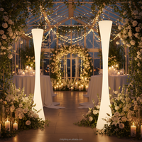 Lampadaire LED RGB Colonne Cylindrique Moyenne pour Extérieur, Décoration Lumineuse Ronde en Plastique pour Mariage, Idéal pour le Dropshipping