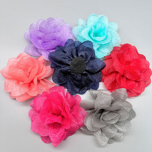 Flores grandes de gasa hechas a mano de 12 cm, accesorios para el cabello, materiales para bricolaje, flores de tela para zapatos y ropa, venta al por mayor. - Product Image 3