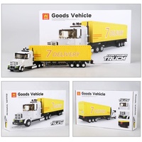 Ensemble de blocs de construction de camions porte-conteneurs pour distributeurs de jouets en gros, modèles de véhicules de transport, cadeaux et acheteurs de projets OEM