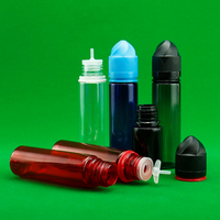 Bouteilles compte-gouttes en plastique PET transparentes noires personnalisées, vides, de 30 ml, 40 ml, 50 ml, 60 ml, 70 ml, 75 ml, pour huiles essentielles liquides V3