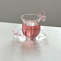 Collection de tasses Fleur de Dieu, en verre borosilicate de haute qualité, résistant à la chaleur, style minimaliste chinois, narcisse, papillon, créatif