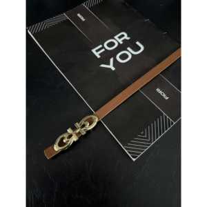 Ceinture pour femme Fiori Designer, boucle en alliage marron, style décontracté, ceinture en cuir PU pour vous - Product Image 1