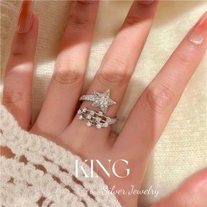 Anillo de Plata con Forma de Estrella y Micro Pavé, Joyería King Silver, Regalo de Moda para Mujer - Product Image 3