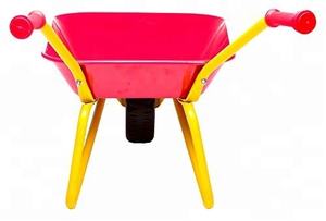Mini <span class=keywords><strong>brouette</strong></span> de jardin légère pour enfants en métal et plastique avec roues en caoutchouc plein, cadeau idéal pour les enfants pour jouer dans la cour - Product Image 5