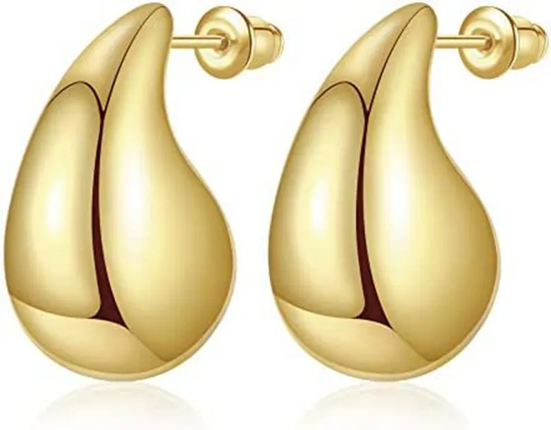 BAOSHI Waterproof 18K Gold Plated Stainless Steel Women Fashion Designer Popular Brand Jewelry Hollow Water Drop Earring 2023