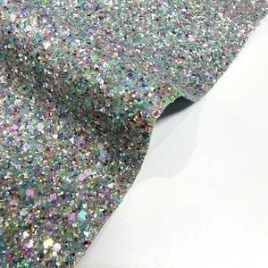 Các Sản Phẩm Chất Lượng Cao Và Giá Rẻ Vải Da Vinyl Bọc Trắng Lấp Lánh Sequin Da Tùy Chỉnh