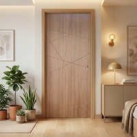 Porte intérieure minimaliste en MDF avec revêtement PVC, noyau massif, isolation phonique, personnalisée en usine, pour chambre, salon, hôtel
