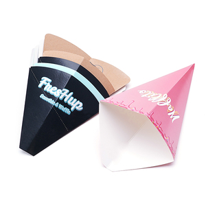 Sinh thái thân thiện tùy chỉnh in Takeaway trứng Waffle gói hộp giấy tái chế đường phố Snack trứng Waffle thức ăn nhanh khoai tây chiên hộp - Product Image 2