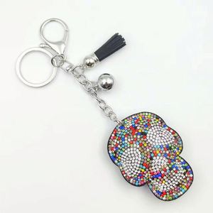 Fashion Glitter Crystal Keychain Purse Charms Handmade Gifts Rhinestone <b>Skulls</b> Diamond <b>Bag</b> Pendants Keyrings - Product Image 4