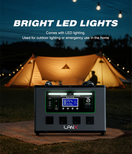 Station d'alimentation portable 3KW, batterie LiFePO4, générateur solaire, onde sinusoïdale pure, haute capacité, banque d'alimentation portable pour le camping - Product Image 4