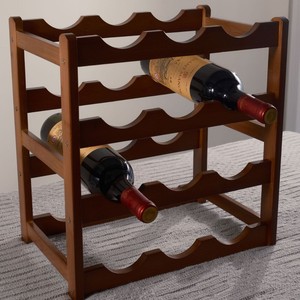 Exhibidor de Vino de Madera al por Mayor, Panel Superior de Aluminio, Decoración Moderna para el Hogar, Cocina, Comedor, Bar, Elegante Exhibidor de Vino de Mesa - Product Image 1