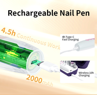 Nouvelle perceuse à ongles portable sans fil 16000 tr/min, rechargeable par USB, machine électrique de manucure et pédicure sans fil avec écran LED