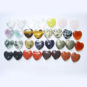 Taş kristal kalp ametist kalp gül kuvars çakra kalp oyma kristaller