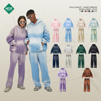 Ensemble pantalon et sweat à capuche matelassé pour homme, 100 % coton, anti-boulochage, teint par pulvérisation, style vieilli, collection Automne Hiver 2026