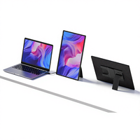 Moniteur portable double pour ordinateur portable, 16 pouces 1200P, horizontal et vertical, Plug&Play, moniteur de voyage pour ordinateur portable avec housse intelligente premium