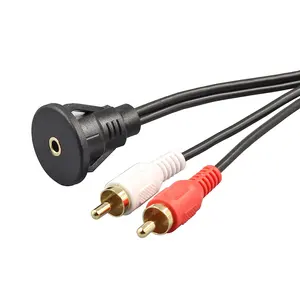 Auto-Dash-Stecker-Ausgusshalterung AUX-Auskoppelung 3,5-mm-Stecker zu 2 RCA-Audio-Kabeln für Auto-Stereoanlage-Haupteinheit Audiozubehör