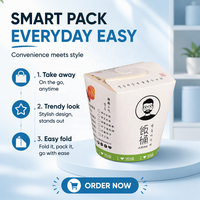 Emballage alimentaire jetable en papier kraft recyclable avec logo personnalisé ZJPACK pour les nouilles, les kebabs et les doners