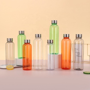 Botella de Agua Reutilizable de Plástico Transparente, Única, con Tapa de Rosca de Acero Inoxidable, a Prueba de Fugas, Libre de BPA, <span class=keywords><strong>para</strong></span> Gimnasio, Entrenamiento, Viajes - Product Image 3