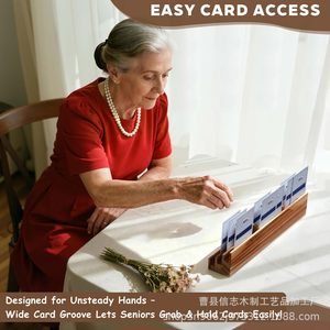 Soporte de madera para cartas de juego con ranuras ensanchadas para adultos y niños, accesorio para juegos de escritorio - Product Image 5
