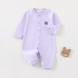 Traje <span class=keywords><strong>de</strong></span> bebé recién nacido y mono <span class=keywords><strong>de</strong></span> algodón puro sin costuras para primavera y otoño, ropa infantil Anyang - Product Image 2