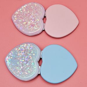 Luxury Private Label Bling Makeup <b>Mirror</b> Wholesale Hand Held Cosmetic Make up <b>Mirror</b> Double Sided Pocket Heart Compact <b>Mirror</b> - Product Image 4