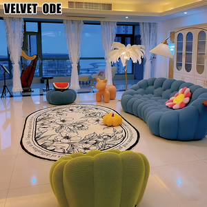 Juego de Sofás Roche Bobois para Sala de Estar, Diseño Moderno de Fútbol Francés, Tapizado en Tela, Diseño de Burbujas Naranjas - Product Image 6