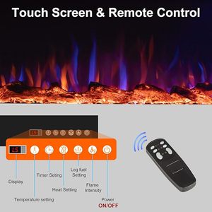 Calentador de <span class=keywords><strong>chimenea</strong></span> eléctrico decorativo Luxstar de 84 pulgadas con temperatura ajustable, decoración de <span class=keywords><strong>chimenea</strong></span> eléctrica de llama realista - Product Image 5