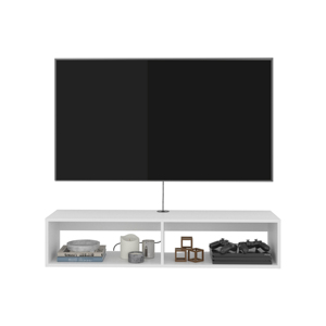 Arctic Floating White <b>Tv</b> <b>Stand</b> Open Shelves Modern Design Storage Unit Living Room - Product Image 4