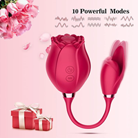 Klitoris-G-Punkt-Rosen-Vibrator mit Vibration, Rosen-Spielzeug für Frauen, Vaginal- und Analstimulator, Brust-Nippel-Ei-Massagegerät