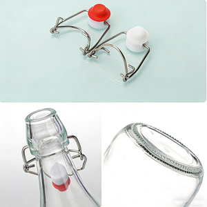 Bottiglie in Vetro con Tappo a Chiusura Ermetica 60ml 100ml 250ml 500ml 750ml 1000ml 2000ml per Bevande, Oli, Kombucha - Product Image 2