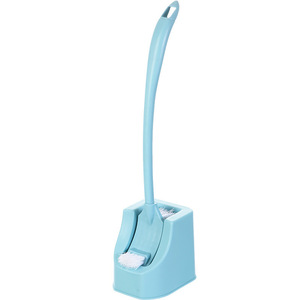 Brosse de toilette à double tête avec base, manche long, outil de nettoyage de salle de bain en plastique pour toilettes - Product Image 3
