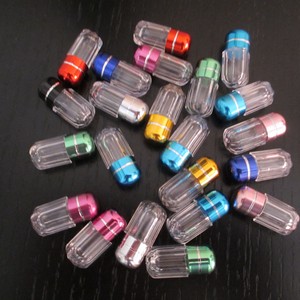 <strong>Small</strong> <strong>Plastic</strong> <strong>Bottle</strong> Empty Pill Capsule <strong>Bottle</strong> with Aluminum Cap - Product Image 1