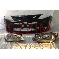 Kit Completo de Carrocería, Parachoques Delantero, Faro Negro, Certificado ISO9001, Plástico/PC, 1 Año de Garantía, Compatible con Yaris Original 2013- GZZIM