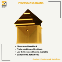 Photomoule vierge en verre chromé pour écriture directe au laser, lithographie, recherche de micromotifs et applications de préparation de masques
